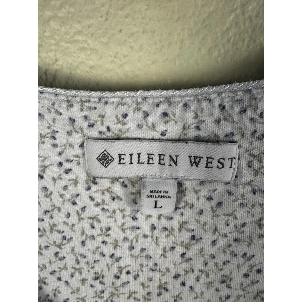 Eileen West Nightgown Womens Large Floral Cotton Long Sleeve Prairie Cottagecore